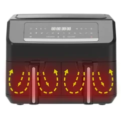 Emerio Doppel-Heißluftfritteuse AF-130376.1, 2x 3,6 L, 2400 Watt