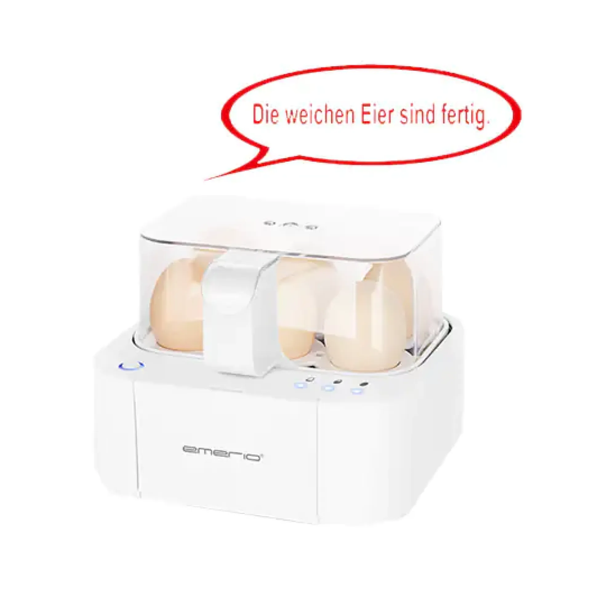 Emerio Eierkocher EB-115560, weiß, für 6 Eier, spricht