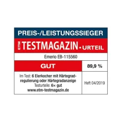 Emerio Eierkocher EB-115560, weiß, für 6 Eier, spricht