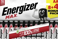 Energizer Max Alkaline Batterie Mignon AA 1,5 V, 8 + 4er Pack