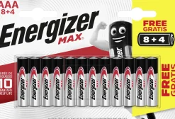 Energizer Max Alkaline Batterie Micro AAA 1,5 V, 8 + 4er Pack