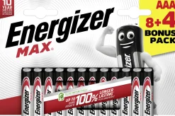 Energizer Max Alkaline Batterie Micro AAA 1,5 V, 8 + 4er Pack