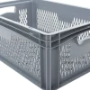 Eurobox 60 x 40 x 22 cm, 41,7 L, durchbrochen, grau