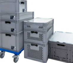 Eurobox 60 x 40 x 32 cm, 62 L, durchbrochen, grau