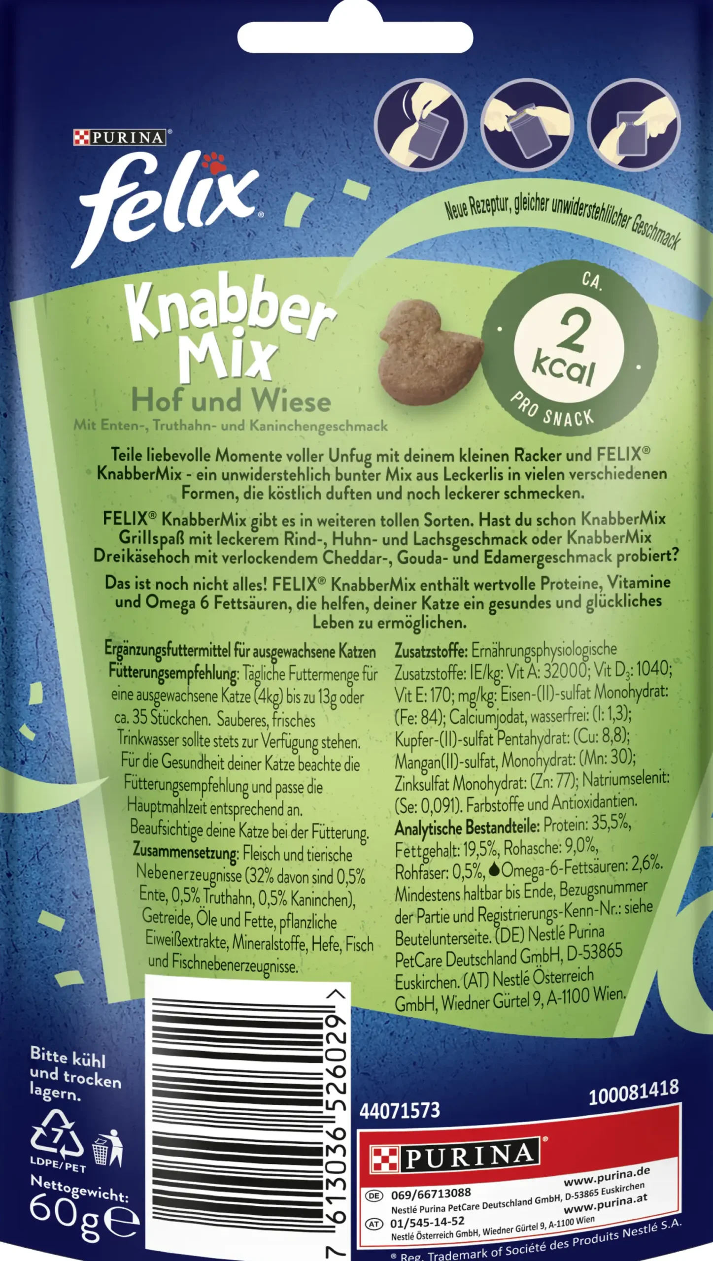 Felix Knabbermix Katzensnack Hof & Wiese 45g