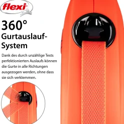 Flexi Hundeleine Xtrem schwarz/orange Gurt 5 m