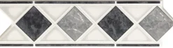 Fliesenbordüre Marmol 6 x 20 cm schwarz weiß grau