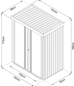 Floraworld Geräteschrank Premium 98 x 153 x 185 cm anthrazit
