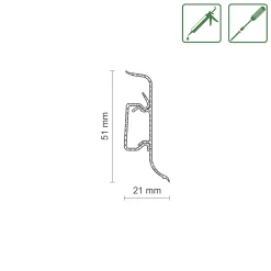 FN Neuhofer Klemmsockelleiste 250 cm 50 x 22,5 mm Nussbaum