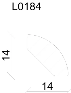 FN Neuhofer Viertelrundstab L0184 RAL9010 240 cm 14 x 14 mm