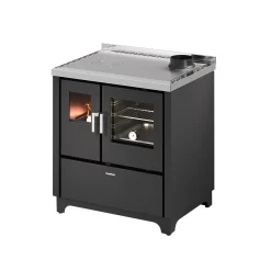 FreePoint Küchenherd FRIDA 80 Stahlverkleidung schwarz 75 kW