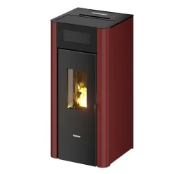 FreePoint Pelletofen AMARANTO 9 Stahlverkleidung bordeaux 25 - 85 kW