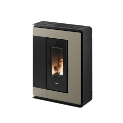 FreePoint Pelletofen ARCO 7 Stahlverkleidung light bronze 7 kW