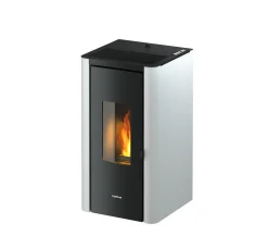 Freepoint Pelletofen Indigo weiß schwarz, weiß, bis 7kW Heizleistung
