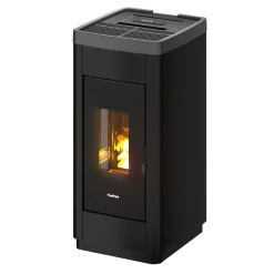 FreePoint Pelletofen LIFE 9 Stahlverkleidung mit titanium Topring 25 - 85 kW