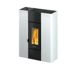 FreePoint Pelletofen Roxy weiß schwarz weiß bis 7 kW Heizleistung