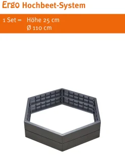Garantia Hochbeet Ergo 6-eck Ø 110 cm x 25 cm