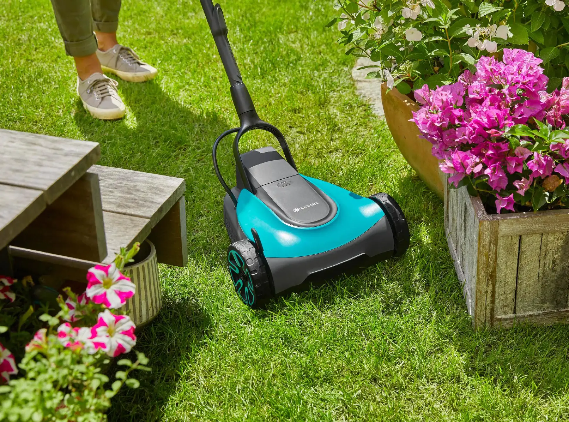 Gardena Akku Einhandmäher HandyMower 22/18V P4A Ready-To-Use Set 18 Volt