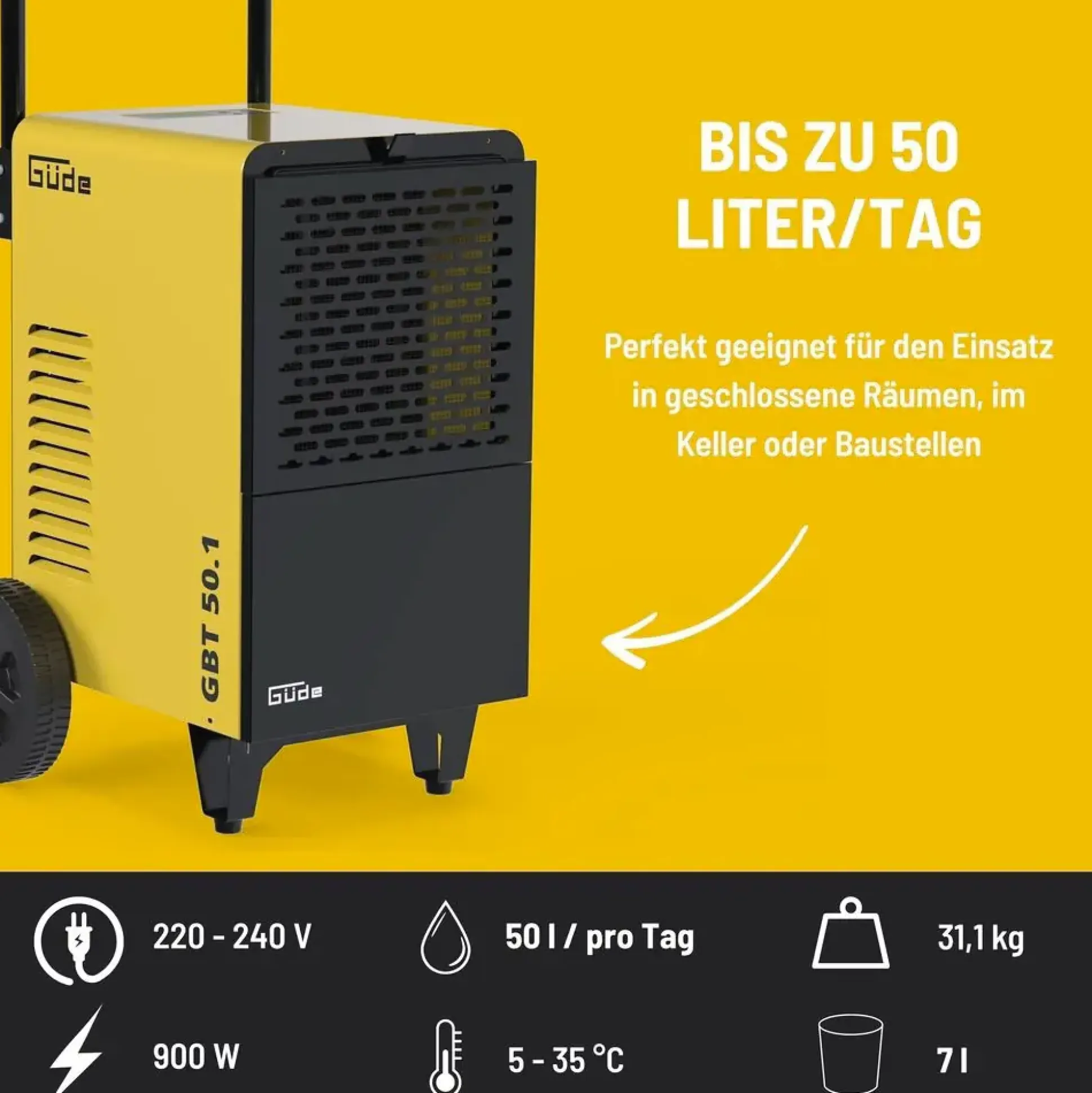 Güde Bautrockner GBT 50.1 220-240 V 900 W