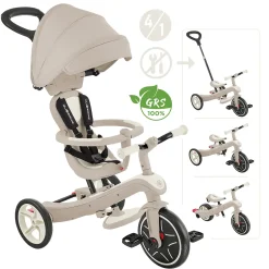 Globber Dreirad für Kinder Explorer Trike 4-in-1 Eco creme/weiß