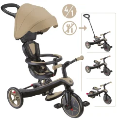 Globber Dreirad für Kinder Explorer Trike 4-in-1 schwarz/sand