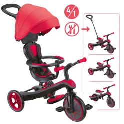 Globber Dreirad für Kinder Explorer Trike 4-in-1 schwarz/rot