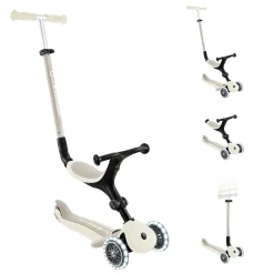 Globber Laufrad für Kinder mit Leuchtrollen Go-Up Active Lights Eco creme/weiß