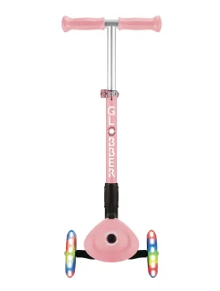 Globber Scooter für Kinder mit Leuchtrollen Junior Foldable Lights pastellrosa