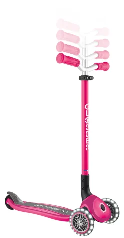 Globber Scooter für Kinder mit Leuchtrollen Master Lights pink/schwarz