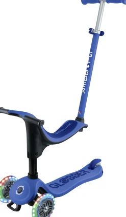 Globber Scooter 3in1 Junior Go-Up Sporty Lights dunkelblau mit Leuchtrollen