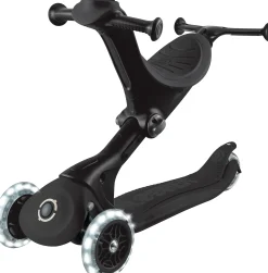Globber Scooter 3in1 Junior Go-Up Deluxe Lights schwarz mit Leuchtrollen