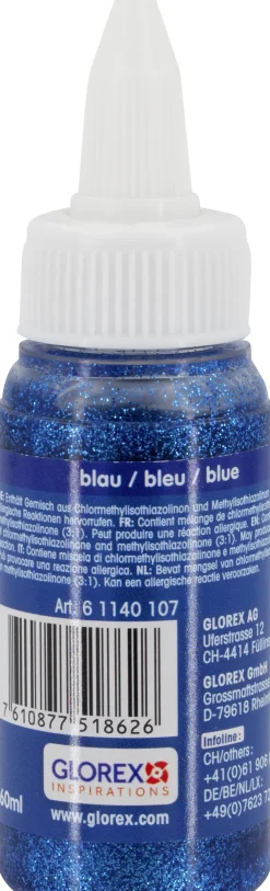 Glorex Glitterglue Flasche blau 60 ml