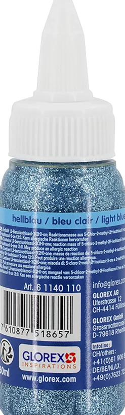 Glorex Glitterglue Flasche Dosierverschluss hellblau 60 ml