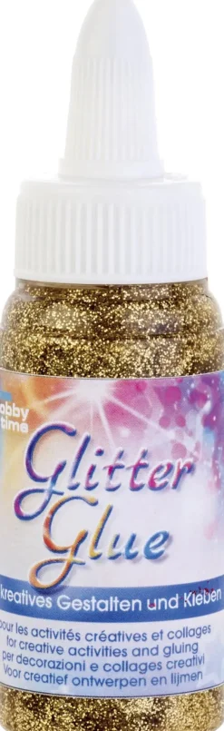 Glorex Glitterglue Flasche Dosierverschluss hellgold 60 ml