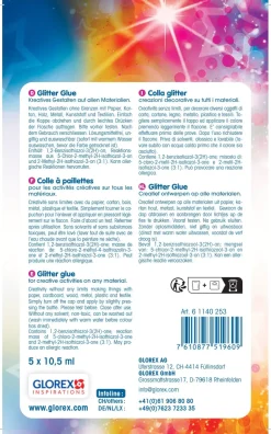 Glorex Glitter-Spiral-Glue 5 x 10,5 ml Rainbow Colors