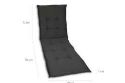 GO-DE Liegen-Auflage 190 cm x 60 cm x 7 cm, grau, anthrazit
