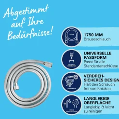 Grohe Brauseschlauch VitalioFlex Comfort, 0,5 Zoll, 175 cm, verchromt
