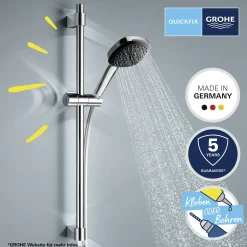 Grohe Brausestange 3 Strahlarten Vitalio Comfort 110 chrom 60 cm