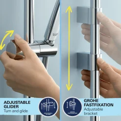 Grohe Brausestange 3 Strahlarten Vitalio Comfort 110 chrom 60 cm