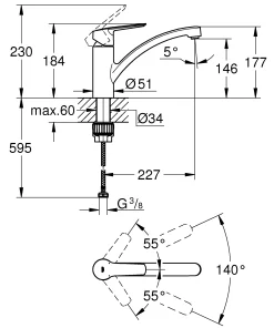 Grohe Quickfix Küchenarmatur Start chrom