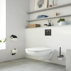 Grohe Start Toilettenbürstengarnitur matt black klebbar