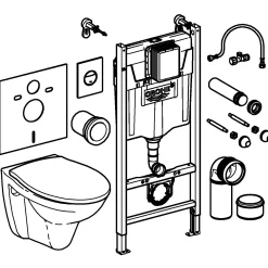 Grohe Wand-WC Komplettset Solido Compact chrom / alpinweiß, 5in1 Set