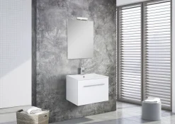 Gäste WC Möbel Set Freiburg weiß hochglanz 60 cm