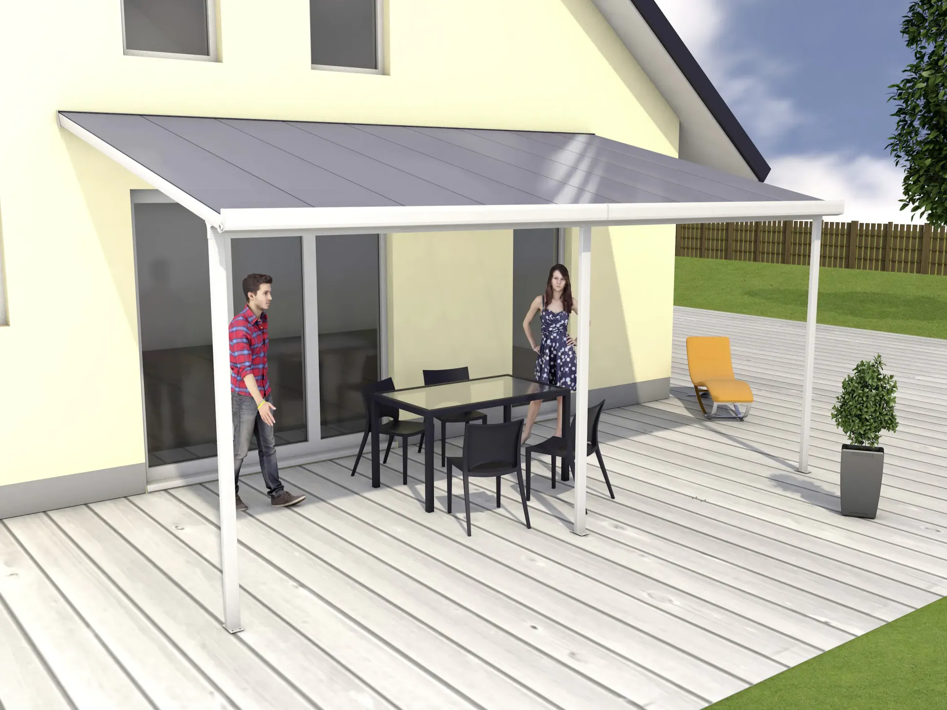 Gutta Terrassenüberdachung Basic 546x306cm weiß