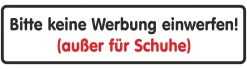 Hermann Schütz Aufkleber Bitte keine Werbung einwerfen! (außer für Schuhe)