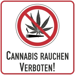 Hermann Schütz Aufkleber Cannabis rauchen verboten