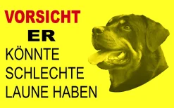 Hermann Schütz Aufkleber Hund Vorsicht er könnte schlechte Laune haben