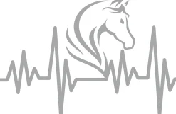 Hermann Schütz Aufkleber Pferd Herzschlag silbern appliziert