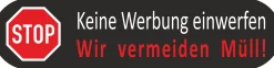 Hermann Schütz Aufkleber Stop - Keine Werbung einwerfen schwarz 45x20mm
