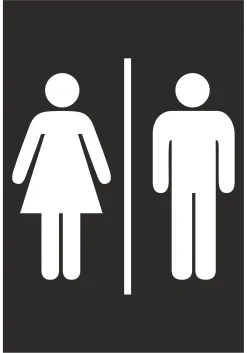 Hermann Schütz Aufkleber Toiletten-Schild 200x140mm